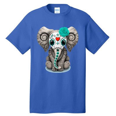 Sugar Skull Elephant Day Of The Dead Halloween Gift Tall T-Shirt