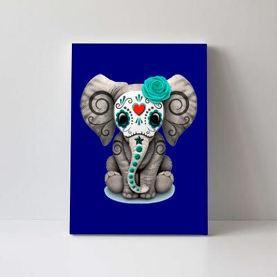 Sugar Skull Elephant Day Of The Dead Halloween Gift Canvas