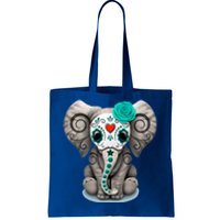 Sugar Skull Elephant Day Of The Dead Halloween Gift Tote Bag