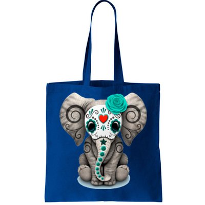 Sugar Skull Elephant Day Of The Dead Halloween Gift Tote Bag