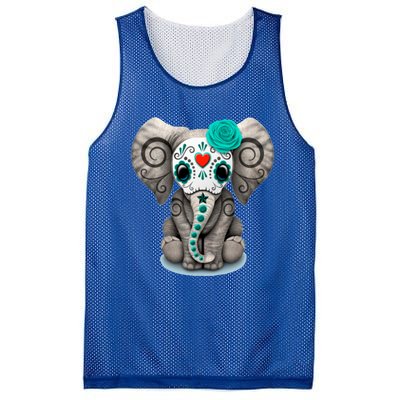 Sugar Skull Elephant Day Of The Dead Halloween Gift Mesh Reversible Basketball Jersey Tank