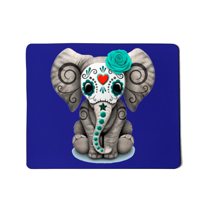 Sugar Skull Elephant Day Of The Dead Halloween Gift Mousepad