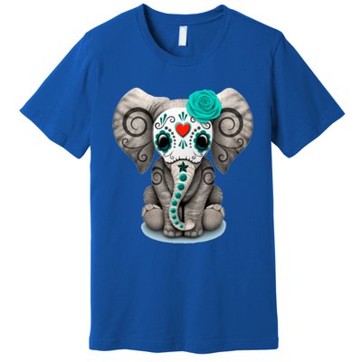 Sugar Skull Elephant Day Of The Dead Halloween Gift Premium T-Shirt