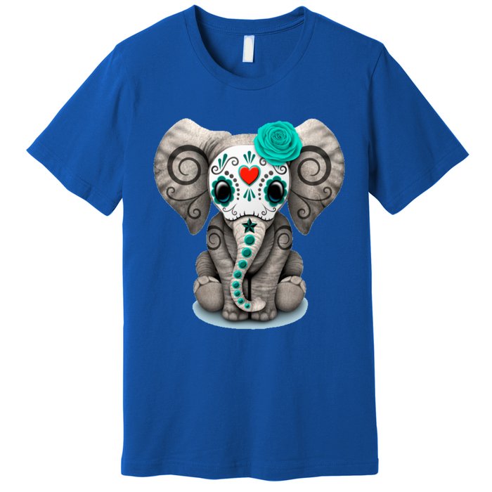 Sugar Skull Elephant Day Of The Dead Halloween Gift Premium T-Shirt