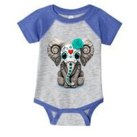 Sugar Skull Elephant Day Of The Dead Halloween Gift Infant Baby Jersey Bodysuit