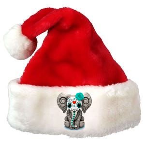 Sugar Skull Elephant Day Of The Dead Halloween Gift Premium Christmas Santa Hat