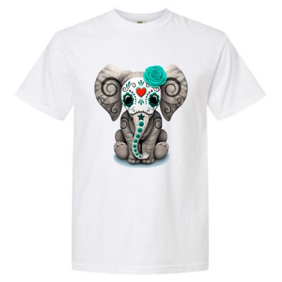 Sugar Skull Elephant Day Of The Dead Halloween Gift Garment-Dyed Heavyweight T-Shirt