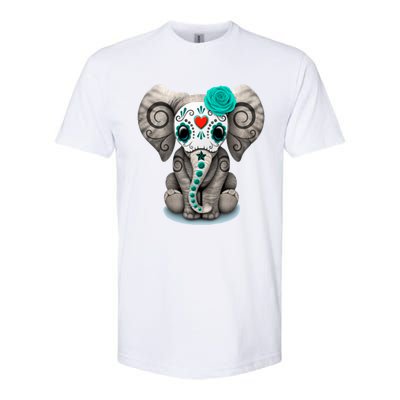 Sugar Skull Elephant Day Of The Dead Halloween Gift Softstyle CVC T-Shirt