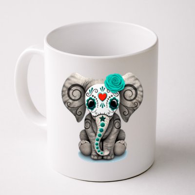 Sugar Skull Elephant Day Of The Dead Halloween Gift Coffee Mug