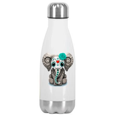 Sugar Skull Elephant Day Of The Dead Halloween Gift Stainless Steel Insulated Water Bottle