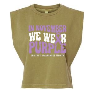 Support Squad Epilepsy Awareness In November We Wear Purple Garment-Dyed Women's Muscle Tee