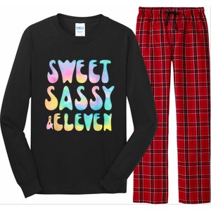 Sweet Sassy & Eleven 11th Birthday Girl Tie Dye 11 Year Old Long Sleeve Pajama Set