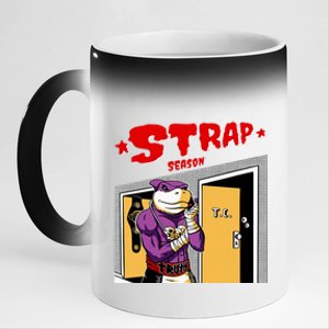 Strap Season Strap Season Funny Shark Boxing 11oz Black Color Changing Mug