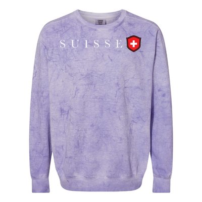 Switzerland Swiss Emblem Suisse Colorblast Crewneck Sweatshirt