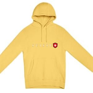 Switzerland Swiss Emblem Suisse Premium Pullover Hoodie