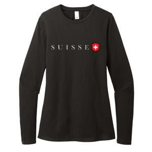 Switzerland Swiss Emblem Suisse Womens CVC Long Sleeve Shirt