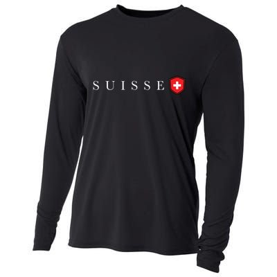Switzerland Swiss Emblem Suisse Cooling Performance Long Sleeve Crew