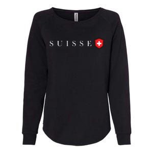 Switzerland Swiss Emblem Suisse Womens California Wash Sweatshirt