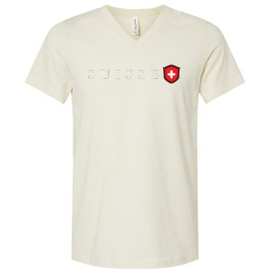 Switzerland Swiss Emblem Suisse V-Neck T-Shirt