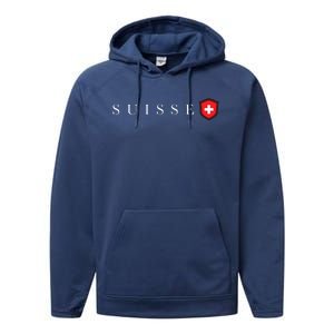 Switzerland Swiss Emblem Suisse Performance Fleece Hoodie