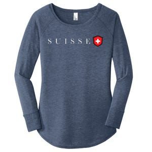 Switzerland Swiss Emblem Suisse Women's Perfect Tri Tunic Long Sleeve Shirt