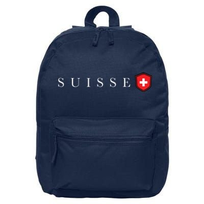 Switzerland Swiss Emblem Suisse 16 in Basic Backpack