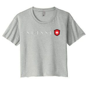 Switzerland Swiss Emblem Suisse Women's Crop Top Tee