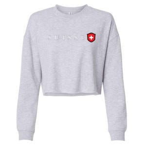 Switzerland Swiss Emblem Suisse Cropped Pullover Crew