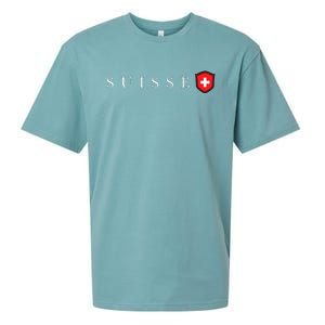 Switzerland Swiss Emblem Suisse Sueded Cloud Jersey T-Shirt