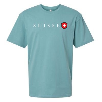 Switzerland Swiss Emblem Suisse Sueded Cloud Jersey T-Shirt