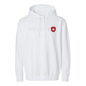 Switzerland Swiss Emblem Suisse Garment-Dyed Fleece Hoodie