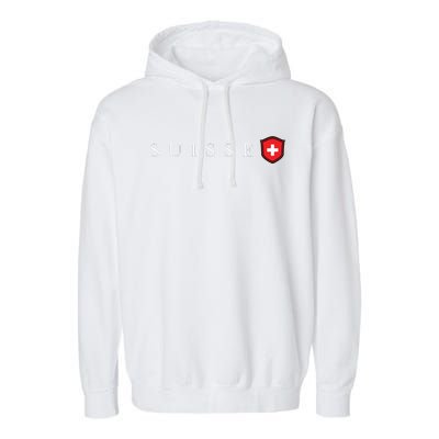 Switzerland Swiss Emblem Suisse Garment-Dyed Fleece Hoodie