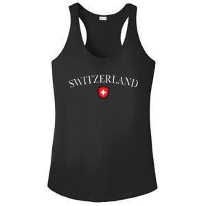 Switzerland Swiss Emblem Ladies PosiCharge Competitor Racerback Tank