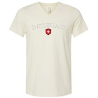 Switzerland Swiss Emblem V-Neck T-Shirt