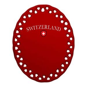 Switzerland Swiss Emblem Ceramic Oval Ornament