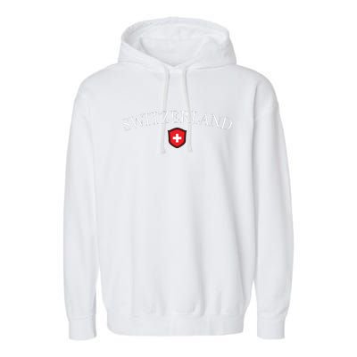 Switzerland Swiss Emblem Garment-Dyed Fleece Hoodie