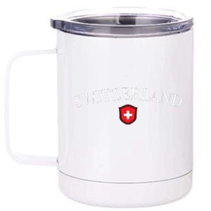 Switzerland Swiss Emblem 12 oz Stainless Steel Tumbler Cup