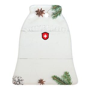 Switzerland Swiss Emblem Ceramic Bell Ornament