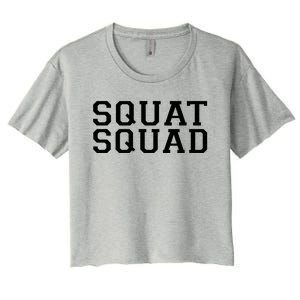 Squat Squad Exercise Gym Black Collegiate Cute Gift Women's Crop Top Tee