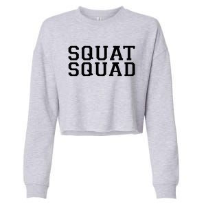 Squat Squad Exercise Gym Black Collegiate Cute Gift Cropped Pullover Crew