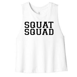 Squat Squad Exercise Gym Black Collegiate Cute Gift Women's Racerback Cropped Tank