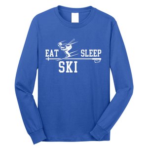 Skiing Ski Eat Sleep Repeat Winter Snow Sport Skier Hobby Gift Long Sleeve Shirt