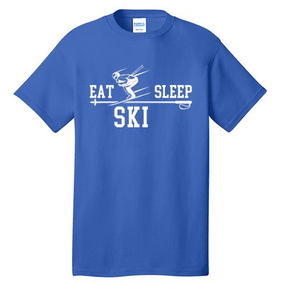 Skiing Ski Eat Sleep Repeat Winter Snow Sport Skier Hobby Gift Tall T-Shirt