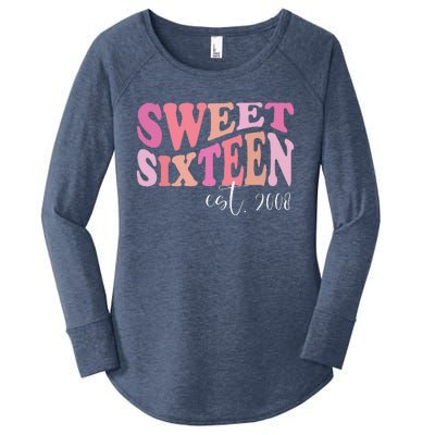 Sweet Sixteen Est 2008 Cute Birthday For Daughter Women's Perfect Tri Tunic Long Sleeve Shirt