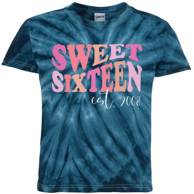 Sweet Sixteen Est 2008 Cute Birthday For Daughter Kids Tie-Dye T-Shirt