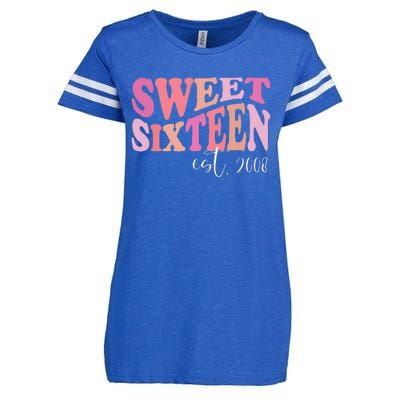 Sweet Sixteen Est 2008 Cute Birthday For Daughter Enza Ladies Jersey Football T-Shirt