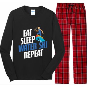 Skier Surfer Eat Sleep Water Ski Waterski Wakeboarding Great Gift Long Sleeve Pajama Set