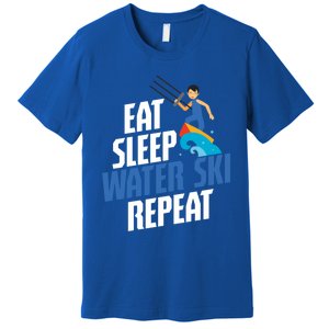 Skier Surfer Eat Sleep Water Ski Waterski Wakeboarding Great Gift Premium T-Shirt