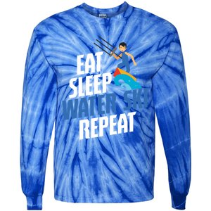 Skier Surfer Eat Sleep Water Ski Waterski Wakeboarding Great Gift Tie-Dye Long Sleeve Shirt