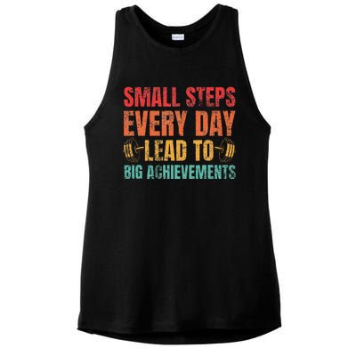 Small Steps Every Day Lead To Big Achievements Ladies PosiCharge Tri-Blend Wicking Tank